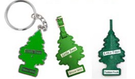 Three examples of authorized LITTLE TREES keyrings
