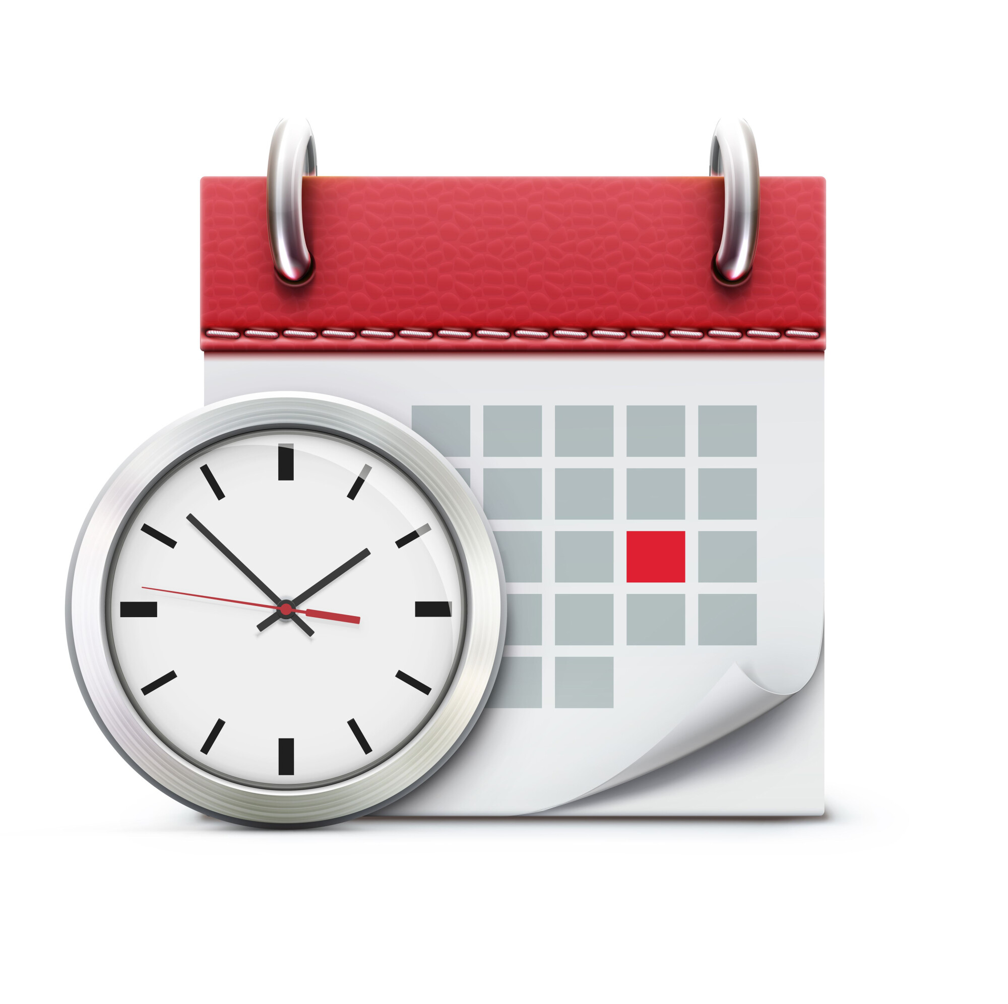 Metadata: image of clock and calendar
