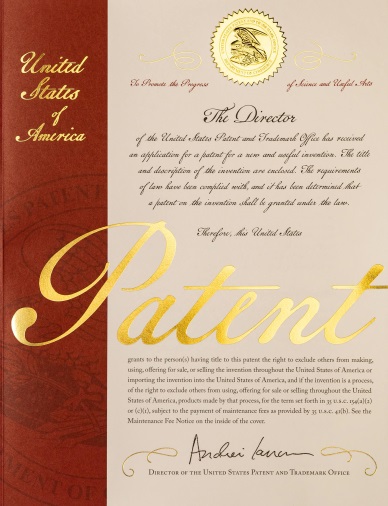 Picture of the Current Cover of a U.S. Patent