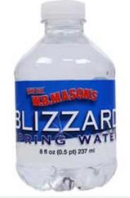 Plastic water bottle with BLIZZARD label