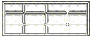Rectangular candy bar having twelve (4 x 3) equally sized recessed rectangular panels