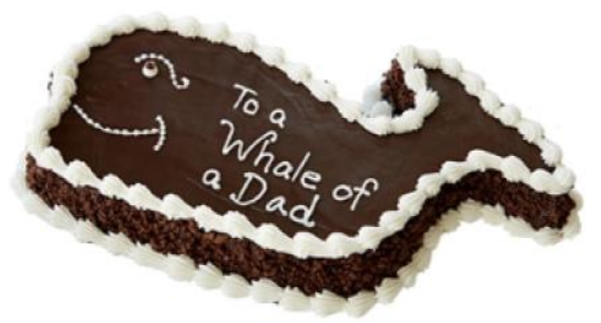 Whale-shaped ice cream cake